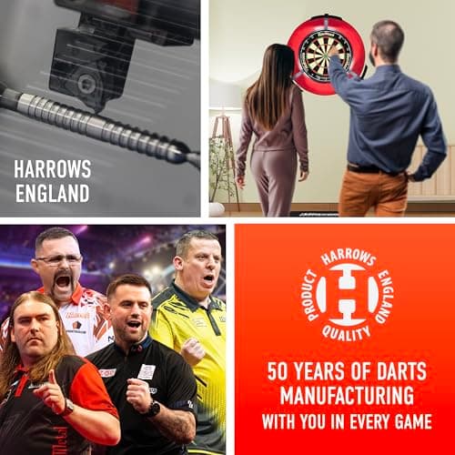 Harrows Sabre 90% Tungsten Steel Tip Darts Set – Professional Precision 21g to 26g | 23pc Bundle with Spare Shafts, Marathon Flights & Travel Case | Pro Player Tested, Tournament Quality - 23g — view 6