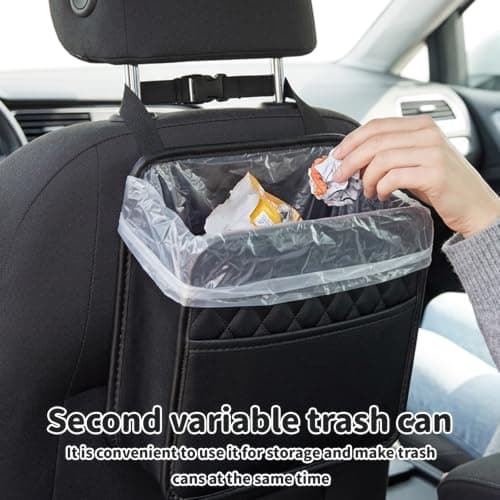 XZSKD Car Storage Organiser, Car Seat Storage Organiser for Family Road Trips and Daily Commutes, Car Tidy with Multiple Pockets, Black Car Seat Organiser with Adjustable Straps for Most Vehicles — view 6