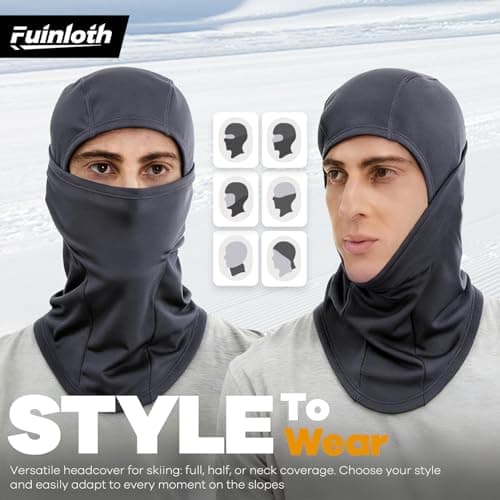 Fuinloth Ski Mask Balaclava Pro, Cold Weather Windproof Motorcycle — view 6