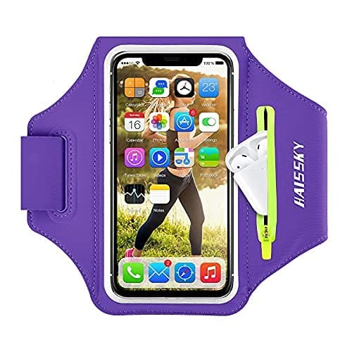 HAISSKY Running Armband with Earbud Pocket,Sweatproof Phone Armband 6.9"