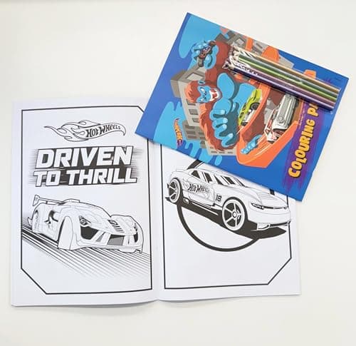 Anila's Hot Wheels Activity Set, Colouring Book with 32 Pages, Activity Pad, Metallic Pencils and Sticker Sheet — view 5