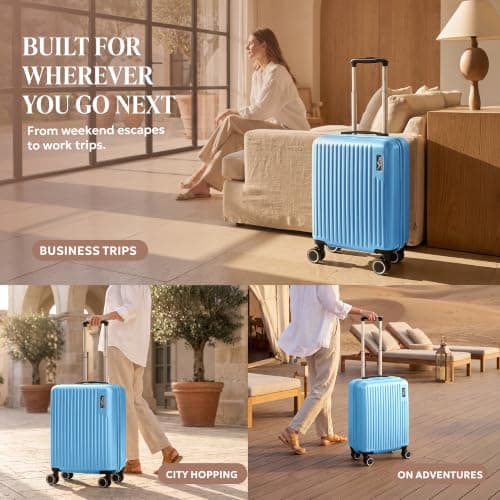 LUGG 15inch Vacay Suitcase ABS Luggage, Aluminium Trolley Handle, 360° Spinner Wheels, Water-Resistant & Durable Material - Airline Compatible (45 x 20 x 33cm) — view 4