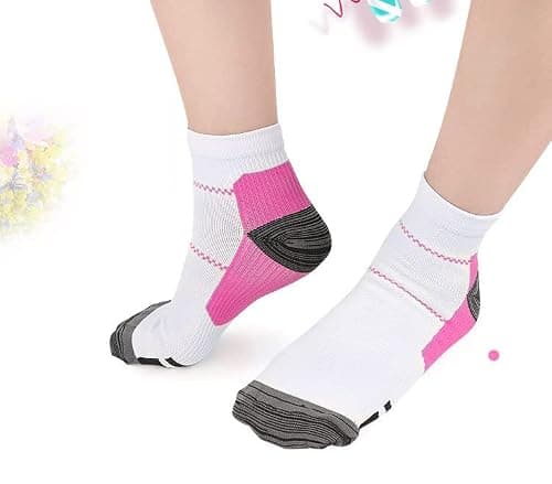 XIMISUN 7 Pairs Compression Socks for Women & Men Plantar Fasciitis Relief Foot Pain, Arch Support- Upgraded Sport Compression socks Best for Athletic Running Medical Pregnant (S-M, 7 colors) — view 4