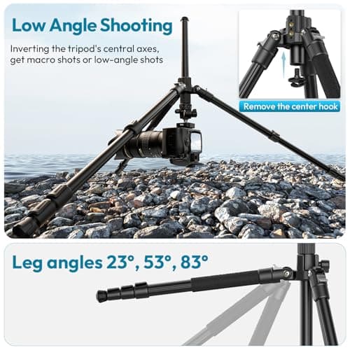 ULANZI TT53 71inch Camera Tripod, Travel Tripods for Camera with 360° Panoramic Ball Head and Uka Quick Release Plate, Lightweight Tripod with Removable Center Column for All DSLR, Loading Up to 18lbs — view 6