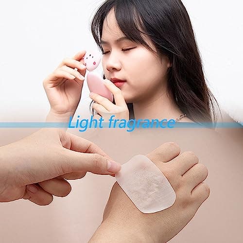 2 Boxes(100 Sheets) Travel Paper Soap Sheets Washing Cleaning Hand Bath Scented Paper Soap Outdoor Mini Slice for Indoor and Outdoor Activities — view 4