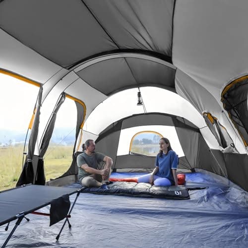 CAMPROS CP 12-Person Family Tent, 3-Room Tunnel Camping Tent, Waterproof — view 4