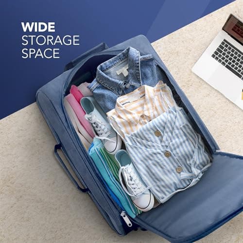 LUGG Cabin Size Lightweight Luggage - Durable 600D Polyester Snowflake Push Up Trolley - Solid Wheels - Easyjet, Ryanair, British Airways - Airway Locker (45x36x20cm) — view 4
