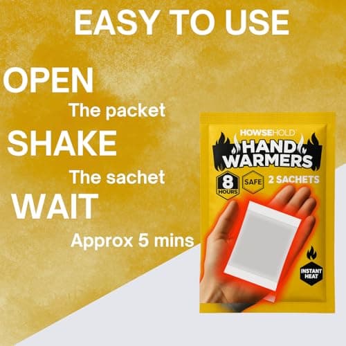 Hand Warmers - 20 Pairs - 8 Hours of Heat Air Activated Glove or Pocket Warming Sachets for Outdoor Activities Football, Golf, Skiing, Hiking, Sport Spectating — view 3