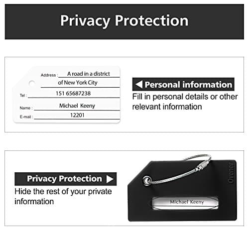 5Pack Luggage Tag with Name ID Card, Multicoloured Silicon Luggage Tags — view 3