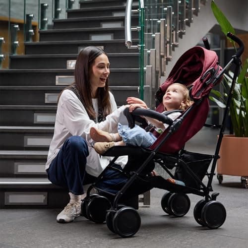 Kinderkraft Stroller Siesta 2 up to 22 kg, Lightweight, only 7.9 kg, Umbrella fold, Lie-Flat Position, Adjustable footrest, Breathable Canopy with mesh and Peekaboo Window, Compact, Black — view 2