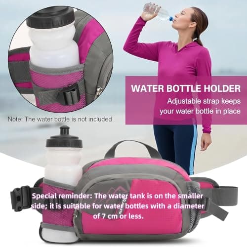 ROSSRORE Bumbag Waist for Women with Water Bottle and Phone Holder — view 6