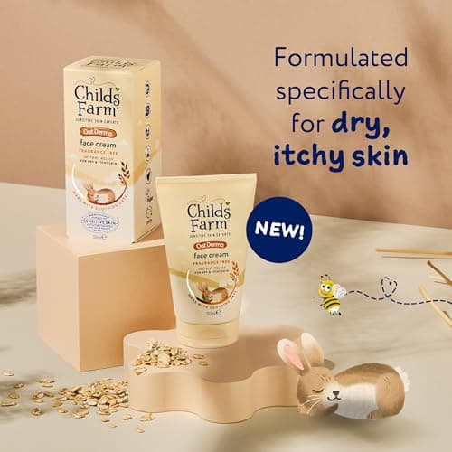 Childs Farm OatDerma Face Cream Moisturiser, Fragrance Free Hydration, Sensitive Skin Emollient, Soothe Baby Kids, 50ml — view 2