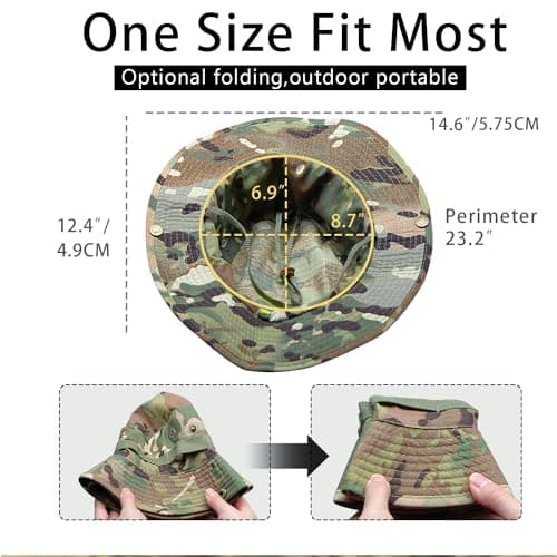 Ciyuhome Camo Boonie Hat for Men Women, Military UPF50+ Sun Cap Wide Brim Bucket Hats Jungle Hat for Fishing Hunting Safari Beach — view 5