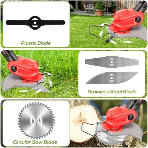 36Pcs Cordless Strimmer Blades Replacement Accessories,30 Pcs Plastic Grass Trimmer Blades and 6pcs Brush Cutter Blade Metal Blade,Lawn Strimmer Acces — view 3