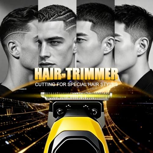 Professional Hair Clipper and Trimmer Set 7500RPM Charging Dock (Yellow) — view 6