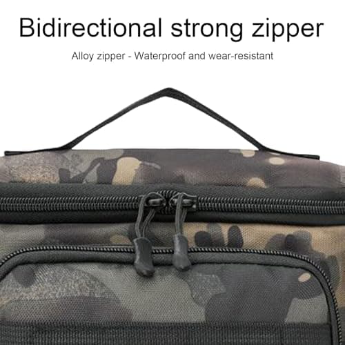 Fishing Tackle Bag, Waterproof Shoulder Backpack for Carp Fishing, Portable Organizer Pouch with Multi-Function Storage, Outdoor Camouflage Hiking Travel Pack,25 * 16 * 11CM (Green) — view 3