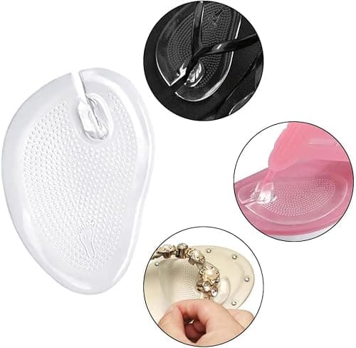 2 Pairs Thong Sandal Cushions Pad, Silicone Thong Flip Flop Cushion Clear Sandal Toe Protectors Sandal Gel Anti Slip Forefoot Cushions Inserts for Foot Protection for Sandals Men Women — view 6