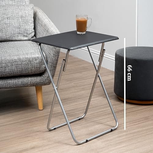 Premier Housewares Folding Camping Table, Lightweight Collapsible Outdoor Picnic Table for Drinks & Coffee, Small Portable Kitchen Work Table, Black — view 3