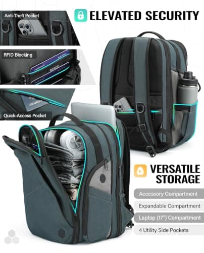 VANKEV Expandable Travel Laptop Backpack Underseat Cabin Bag For EasyJet — view 3