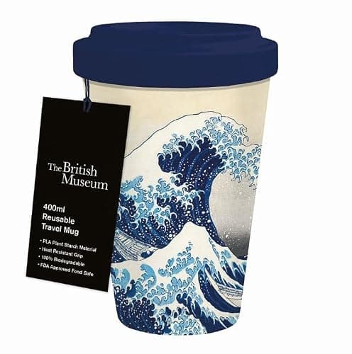 Museums & Galleries 400ml Reusable Travel Mug - Hokusai The Great Wave Design - Sustainable Kitchenware Gift Idea