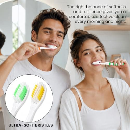 2Pcs Folding Toothbrush, Portable Travel Toothbrush Set, Lightweight Soft Tooth Brush for Travel, Camping, Hiking, Office (Green & Orange) — view 5