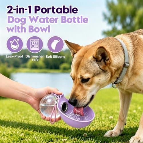 2-In-1 Portable Dog Water Bottle with Bowl 285Ml Silicone Clear Travel Drink Water Bowls for Small Dogs Transparent Collapsible Pet Feeding & Watering Container Supplies for Walking Hiking Travels — view 4