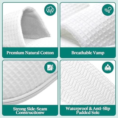 Esoes 5 Pairs of Disposable Hotel Spa Slippers for Guests Party and Travel House Slippers for Women and Men — view 4