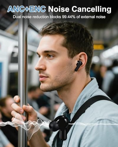 Aikids AI Translation Earbuds Real Time, Support 158 Language Translator Earbuds with LCD Touch Screen, Audifonos Traductores Inglés Español, Translate Ear Buds for Travel Business Study, Black Orange — view 6