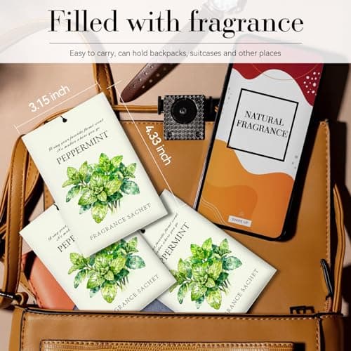 HOMELLAX Mint Scented Sachet Bags - 12 Pack Closet & Drawer Freshener, Long Lasting Odor Eliminator for Wardrobes, Cars & Storage, Home Fragrance Air Freshener Sachets — view 5