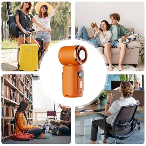 Handheld Fan Rechargeable - Small 180-Degree Rotation Ventilation Tool,USB Handheld Rechargeable Fan | for Kids Adults Students Travel Camping Outdoor Kitchen Dorm Classroom — view 4