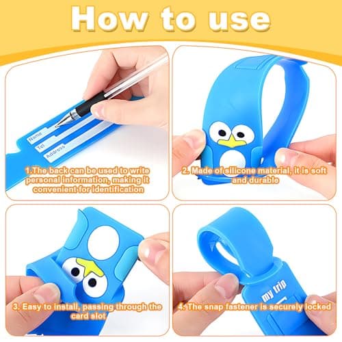 HLIWS 12Pcs Luggage Tags,Travel Identification Tags-6 Designs — view 4