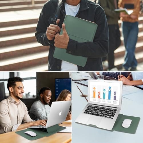 HoYiXi 15.6" Laptop Sleeve-Compatible with MacBook Pro 16/15.4'' MacBook Pro 15, Mac Air 15 - Waterproof Soft 15 16 inch pc case for HP, Dell, Acer, Asus,15 inch laptop case,Green — view 6