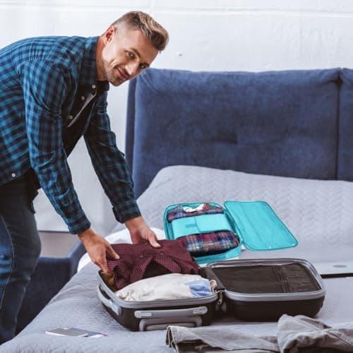 AffeGifts Shirt Carrier for Travel, Portable Shirt Travel Bag Anti Wrinkle Shirt Tie Organizer for Business Trip (Blue) — view 2