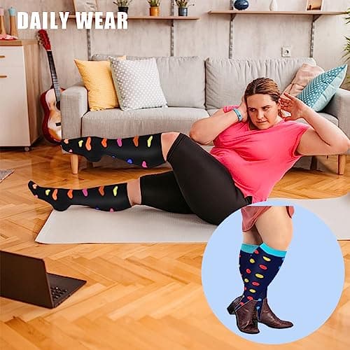 Dzpuhuojz 3 Pairs Plus Size Compression Socks (20-30 mmHg) for Women & Men — view 5