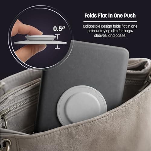 Encased Large Grip Holder for Kindle E-Readers, Tablets and iPads - Case Compatible Adhesive Collapsible Handle (Vanilla Cream) — view 5