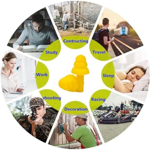 YIAGUN Silicone Ear Plugs for Sleep Noise Cancelling,Soft Reusable Moldable Earplugs for Sleeping Swimming Snoring Concert Work Travel Hearing Protection (10 Pairs) — view 3