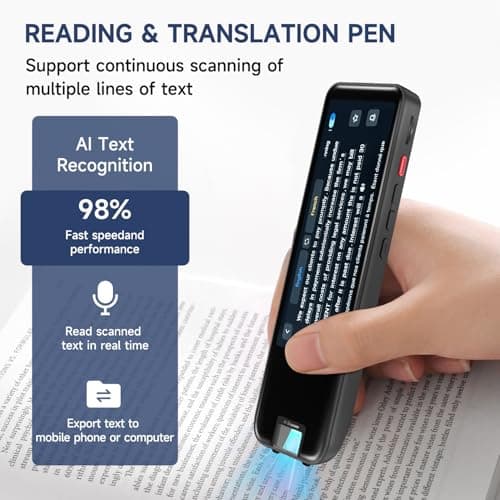 Translation Pen Reading Pen for Dyslexia Kids & Adults, Online/Offline Translator Pen Scanner, Photo/Voice/Text to Speech 142 Language Translator Device for Travel Business Learning — view 3