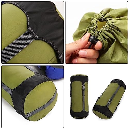 TRIWONDER Stuff Sack Sleeping Bag Compression Sack Compact Storage Bag Compression Bag for Outdoor Camping Backpacking Travelling (Blue, M) — view 5
