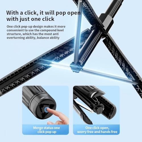 Auto Face Tracking Tripod for iPhone with Lights,75inch Phone Tripod Holder with Gesture Control,Travel Selfie Stick for Content Creator Vlog Live Stream Video Recording — view 6