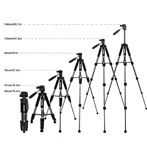ZOMEI Q111 55-inch Smartphone Flexible Aluminum Travel Tripod(Silver) — view 6