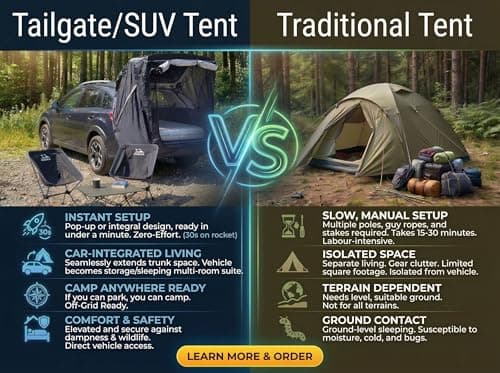 HASIKA SUV Tailgate Tent, 2-Person Car Camping Awning — view 4