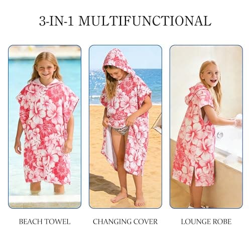 Kato Tirrinia Kids Changing Robe Hooded Beach Towels for Swimming — view 6