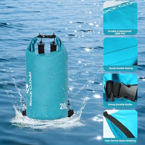 ROCK CLOUD Dry Bag Waterproof 10L Dry Sack for Kayaking Rafting Boating Beach Surfing Swimming Canoe Camping Hiking Fishing Ski — view 4