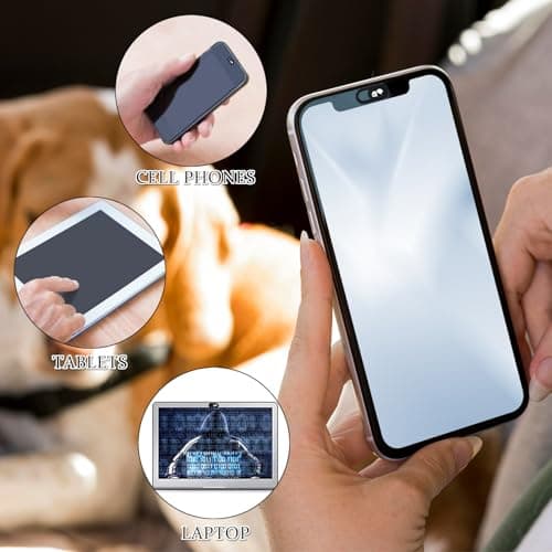 Webcam Cover [8Pack], 18x9x0.7mm Cute Panda Laptop Camera Cover Slide, Ultra Thin Funny Camera Privacy Cover Sliding for Smartphones, Tablets (Black) — view 4
