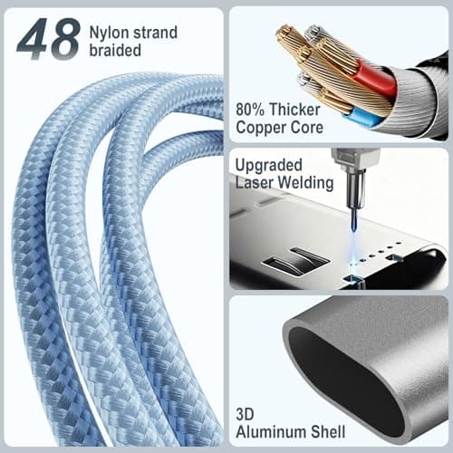 Travel Essentials for Apple Watch Charger 3 in 2 Multi Charger Cord-Blue — view 4