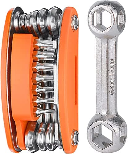 20 in 1 Bike Multitool with Bike Bone Wrench Portable Bicycle Repair Tool Kit Cycling Mechanic Multifunction Repair Tool Set Folding Metric Maintenance Accessories for Mountain Road Bike MTB — view 6