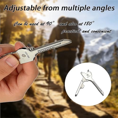 6-in-1 Stainless Steel Mini Multi Tool, Bottle Opener Keychain, EDC Pocket Utility Gadget for Camping, Hiking & Daily Use, Ideal Men’s Gift for Grandparents Day, Birthdays, Boss's Day (Silver 1Pc) — view 4