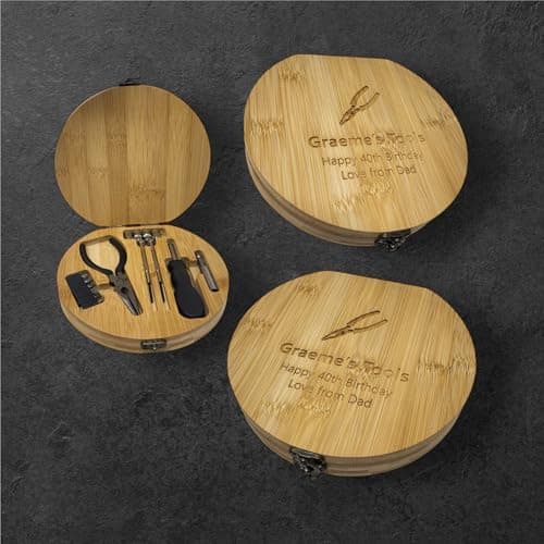Personalised Bamboo Multi-Tool Gift Set | Engraved Screwdriver & Pliers Set for Him | Eco-Friendly DIY Toolkit | Custom Engraved Gift for Dad, Birthday or Father’s Day — view 3