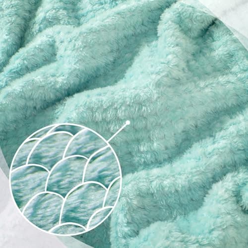 urnexttour Travel Pillow and Blanket Set Neck Pillows Soft Blankets with Sleep Mask Travel Essentials for Airplane Car Memory Foam Blue Green — view 5