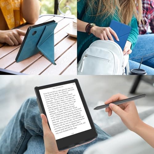 kwmobile Cover for Kobo Clara BW/Colour Case - Slim PU Leather eReader Cover with Stand and auto sleep funktion - Radiant Yellow — view 5